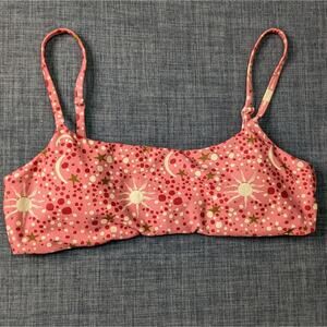 Carolina K Arianna Bikini Top Small Pink Constellation Sun Moon Stars Polka Swim